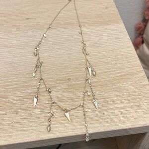 Delicate Gold Tone Geometric Charm Necklace